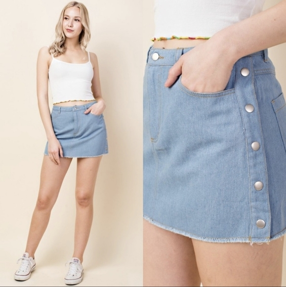 Wild Honey Dresses & Skirts - SIDE SNAP DENIM SKIRT